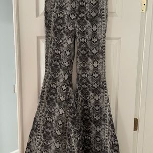 Free People snake print wide flare pants size 27